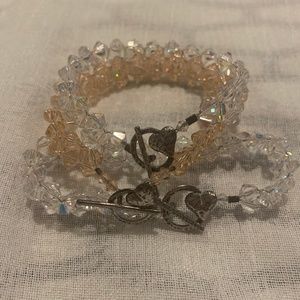 set of 3 Swarovski and Silver bracelet's